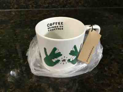 VERY RARE!! Starbucks ASL Deaf Sign Mug NWT - Sold on eBay Jan, 5th 2020 for $40.00