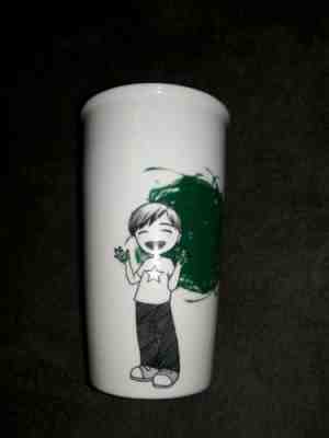 NEW Starbucks 2015 Boy Finger Painting Dot Ceramic Travel Tumbler Cup Mug 12oz - Sold on eBay Jan, 5th 2020 for $19.99