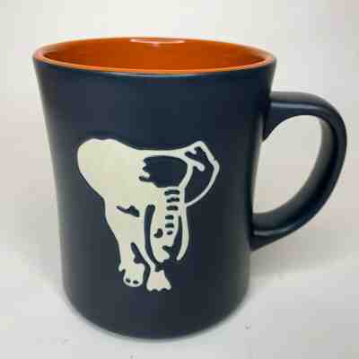 Starbucks 2011 Blue Etched Elephant Coffee Mug Orange Inside Cup 12oz Porcelain - Sold on eBay Jan, 5th 2020 for $29.95