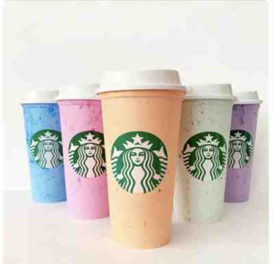 New Starbucks Marble Hot Cups Reusable 6 Pack Lids Star Bucks Summer 2019 Rare - Sold on eBay Jan, 5th 2020 for $19.99