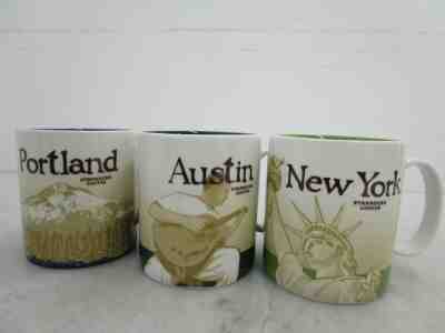 3x Starbucks Mug Icon City Series Austin New York Portland 16floz - Sold on eBay Jan, 5th 2020 for $24.16