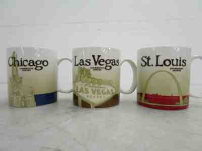 3x Starbucks Mug Global Icon City Series Chicago Las Vegas St. Louis 16floz - Sold on eBay Jan, 5th 2020 for $15.50