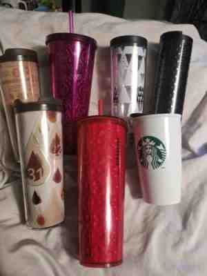 7 Starbucks Double Wall Ceramic Tumblers Lot 12oz & 16oz ~ Mostly New!! - Sold on eBay Jan, 5th 2020 for $20.00