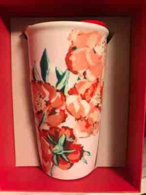 Starbucks Painted Floral Ceramic TUMBLER  2015 DOT COLLECTION NIB  - Sold on eBay Jan, 5th 2020 for $24.50