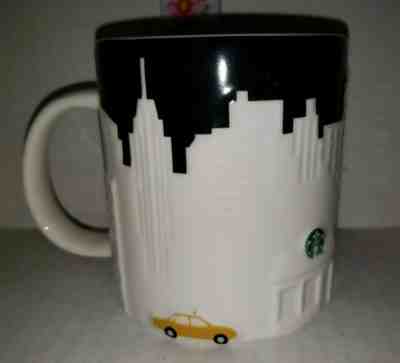 Starbucks New York City Coffee Mug Yellow Taxi Skyline Relief Black White - Sold on eBay Jan, 5th 2020 for $19.99