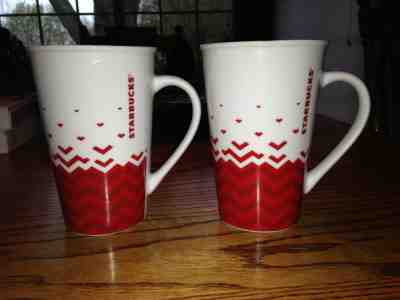 2 Starbucks Large 22 oz Coffee Mug Chevron Pattern - Sold on eBay Jan, 5th 2020 for $15.99