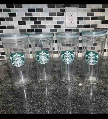 Starbucks Venti Clear Glass Double Wall Cold Cup Tumbler 20 oz Rare - Sold on eBay Jan, 5th 2020 for $39.99