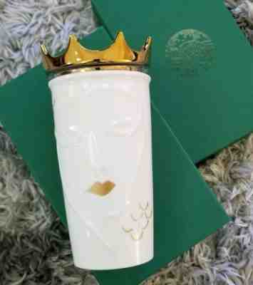 NEW RARE Starbucks Mug 2016 Lady Siren Gold Crown Travel Tumbler 10 oz  - Sold on eBay Jan, 5th 2020 for $79.99