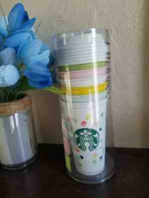 NEW Starbucks Easter Reusable Cup Collection Set of (6) Cups 16oz - Sold on eBay Jan, 5th 2020 for $30.00