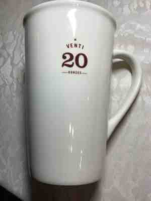 Starbucks 2010 Venti 20 Ounces White Tall Ceramic 20oz Coffee Latte Mug Cup - Sold on eBay Jan, 5th 2020 for $21.99