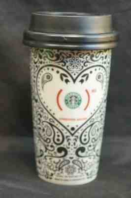 Starbucks Jonathan Adler Red Heart Paisley Ceramic Double Wall Tumbler Locking  - Sold on eBay Jan, 5th 2020 for $15.95