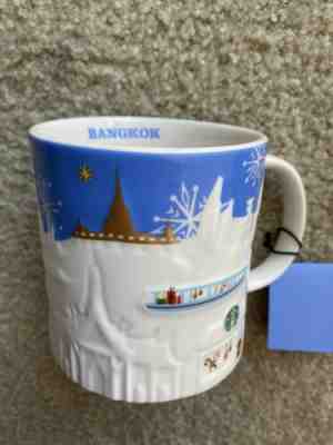Starbucks Blue Relief Mug Bangkok Thailand Cup - Sold on eBay Jan, 5th 2020 for $29.00