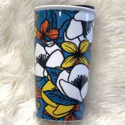 Starbucks Tumbler Travel Mug Floral Ceramic Double Wall Lid Paisley Flowers NEW - Sold on eBay Jan, 5th 2020 for $48.60