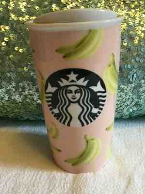 STARBUCKS NEW BANANA TUMBLER TRAVEL MUG 12oz CERAMIC DOT COLLECTION 2015  - Sold on eBay Jan, 5th 2020 for $22.50