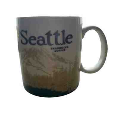 Rare Starbucks 2008 Collector Series Seattle Mt Rainier Space Needle Green Mug - Sold on eBay Jan, 5th 2020 for $75.00