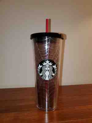NEW SOLD OUT FALL 2019 STARBUCKS SPIDERWEB HALLOWEEN TUMBLER CUP 24oz  - Sold on eBay Jan, 5th 2020 for $25.00