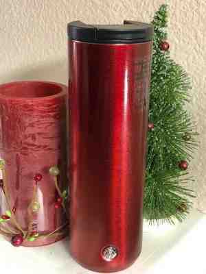 Brand New Starbucks 2019 LT Sparkle Red  Stainless Hot Cold Tumbler for Holidays - Sold on eBay Jan, 5th 2020 for $17.50