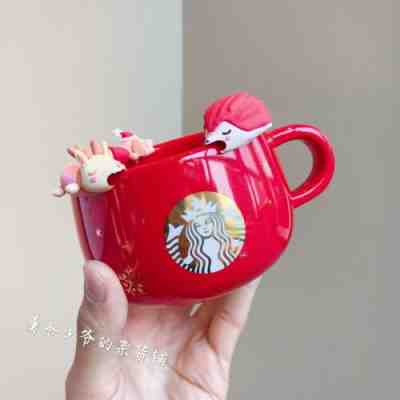 New Starbucks 2019 China Merry Christmas 16oz Hedgehog Elk Dachshund Edge Mug - Sold on eBay Jan, 5th 2020 for $18.19