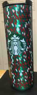 Starbucks HOLIDAY 2019 Green Confetti Stainless Steel Tumbler Flip-Top 16oz NWT - Sold on eBay Jan, 4th 2020 for $19.00