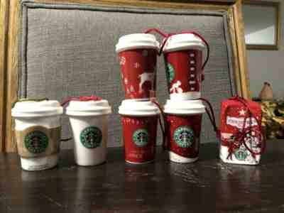 Lot Of 7 Starbucks To-Go Cup & Coffee Bean Bag Ornaments - 2005-2008 - Sold on eBay Jan, 4th 2020 for $24.99