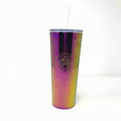 Starbucks Iridescent Rainbow Steel Tumbler NEW Halographic 24 Oz Summer 2019 - Sold on eBay Jan, 4th 2020 for $34.99