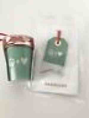 Lot of 2 - STARBUCKS Love + Peace Christmas Ornaments Mint Green 2017 HTF - Sold on eBay Jan, 4th 2020 for $20.80
