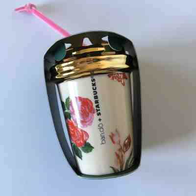 New Starbucks Bando Limited Edition Floral Tumbler 2.5" Christmas Tree Ornament - Sold on eBay Jan, 4th 2020 for $15.00