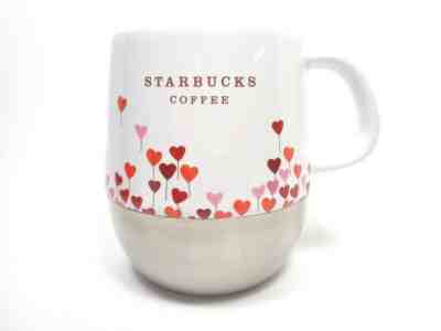STARBUCKS 2007 VALENTINE RISING RED HEARTS 14OZ PORCELAIN & STAINLESS COFFEE MUG - Sold on eBay Jan, 4th 2020 for $15.20