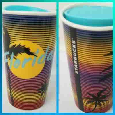 STARBUCKS Florida 12 oz. Tumbler Sunset / Palm Trees Cup Mug - Sold on eBay Jan, 4th 2020 for $15.99