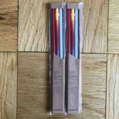 Starbucks Reusable Plastic VENTI Straws, 2 Sets Of 3  Red, Ombre, Blue NIB - Sold on eBay Jan, 4th 2020 for $18.00