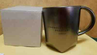 STARBUCKS Reserve Roastery Pewter/Gold 16oz Coffee Mug New In Box - Sold on eBay Jan, 4th 2020 for $34.00