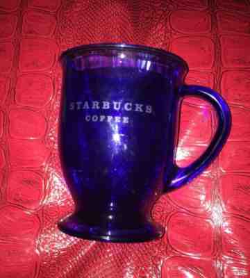 Starbucks Blue Cobalt Glass  Coffee Mug 16 Oz. - Sold on eBay Jan, 4th 2020 for $24.99