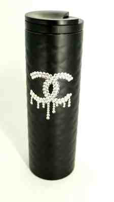 STARBUCKS CHANEL ED. SWAROVSKI CRYSTAL QUILTED PATTERN TRAVEL COFFEE MUG 8.5" T - Sold on eBay Jan, 4th 2020 for $71.99