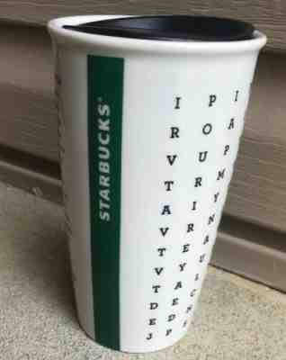 STARBUCKS 2016 Word Search Double Wall Ceramic Tumbler Mug 12oz. EUC - Sold on eBay Jan, 4th 2020 for $15.00