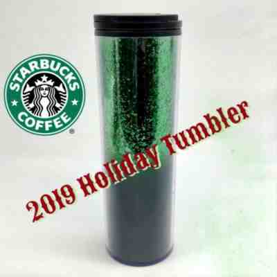 NWT Starbucks Holiday 19 Green Glitter Ombre Travel Tumbler Hot Cold Coffee Mug - Sold on eBay Jan, 4th 2020 for $32.99