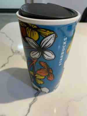 Starbucks White, Yellow, Red Flower Ceramic Tumbler 12oz - Sold on eBay Jan, 4th 2020 for $18.30