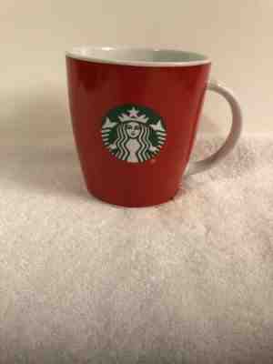 Starbucks Red Coffee Cup White Handle Mermaid Logo Ceramic Collectible 12 fl oz - Sold on eBay Jan, 4th 2020 for $16.99