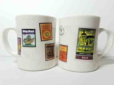 STARBUCKS 2002 2003 Barista Air Mail Stamp Diner Coffee Mug Cups Set of 2 - Sold on eBay Jan, 4th 2020 for $30.00