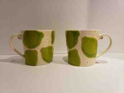 2 Starbucks Coffee 2006 Raised Fruit Green Limes & Daisies Ceramic Mug Cup 18 Oz - Sold on eBay Jan, 4th 2020 for $25.00