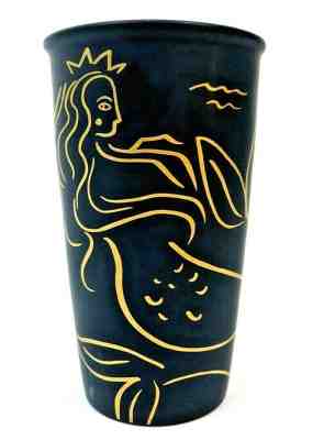 Starbucks Collectible Mug Blue Mermaid Siren 12 oz- Unique Dark Blue and Gold - Sold on eBay Jan, 4th 2020 for $22.50
