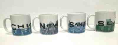 Starbucks Lot Of 4 Barista Skyline Series One 2002 Mini Mugs Seattle New York - Sold on eBay Jan, 4th 2020 for $18.88