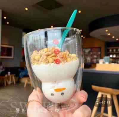 New Starbucks 2018 China Christmas 10oz Double Wall Snowman Glass Mug - Sold on eBay Jan, 4th 2020 for $49.99