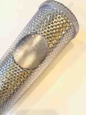 Starbucks 2019 Bling Platinum Studded Cold Cup Tumbler Silver New Winter Holiday - Sold on eBay Jan, 4th 2020 for $23.99