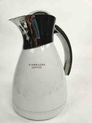 Rare STARBUCKS 2005 WHITE 32 OZ PITCHER COFFEE TEA POT CARAFE  Metal  - Sold on eBay Jan, 4th 2020 for $23.99