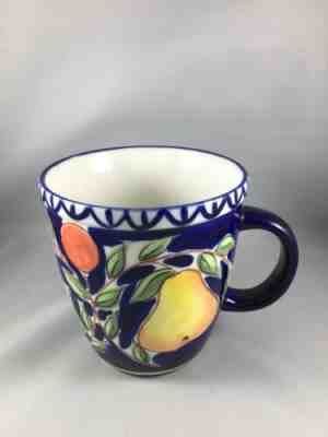 Starbucks Barista Coffee Tea Fruit Design Mug 16 oz Cobalt Blue Background EUC - Sold on eBay Jan, 4th 2020 for $21.00