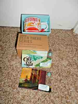 Starbucks 2018 CALIFORNIA mug ornament.2oz.BT ACROSS THE GLOBE+2 gift card lot - Sold on eBay Jan, 4th 2020 for $15.50