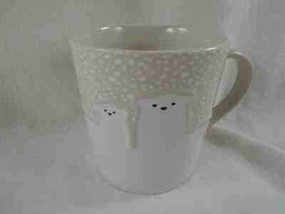 Starbucks Polar Bear Coffee Mug Cup 2016 Tan White Snow 12 fl oz Embossed - Sold on eBay Jan, 3rd 2020 for $23.75