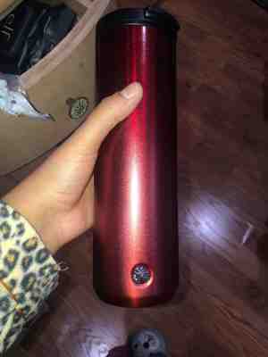 NEW STARBUCKS 2019 CHRISTMAS VACUUM INSULATED STAINLESS STEEL RED 16 OZ TUMBLER  - Sold on eBay Jan, 3rd 2020 for $22.50