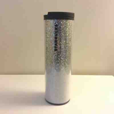 NEW STARBUCKS 2019 HOLIDAY SILVER WHITE GLITTER HOT&COLD TUMBLER 16OZ  - Sold on eBay Jan, 3rd 2020 for $26.99