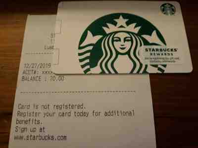 Starbucks Gift Card $70 Value Free Shipping - Sold on eBay Jan, 3rd 2020 for $60.00